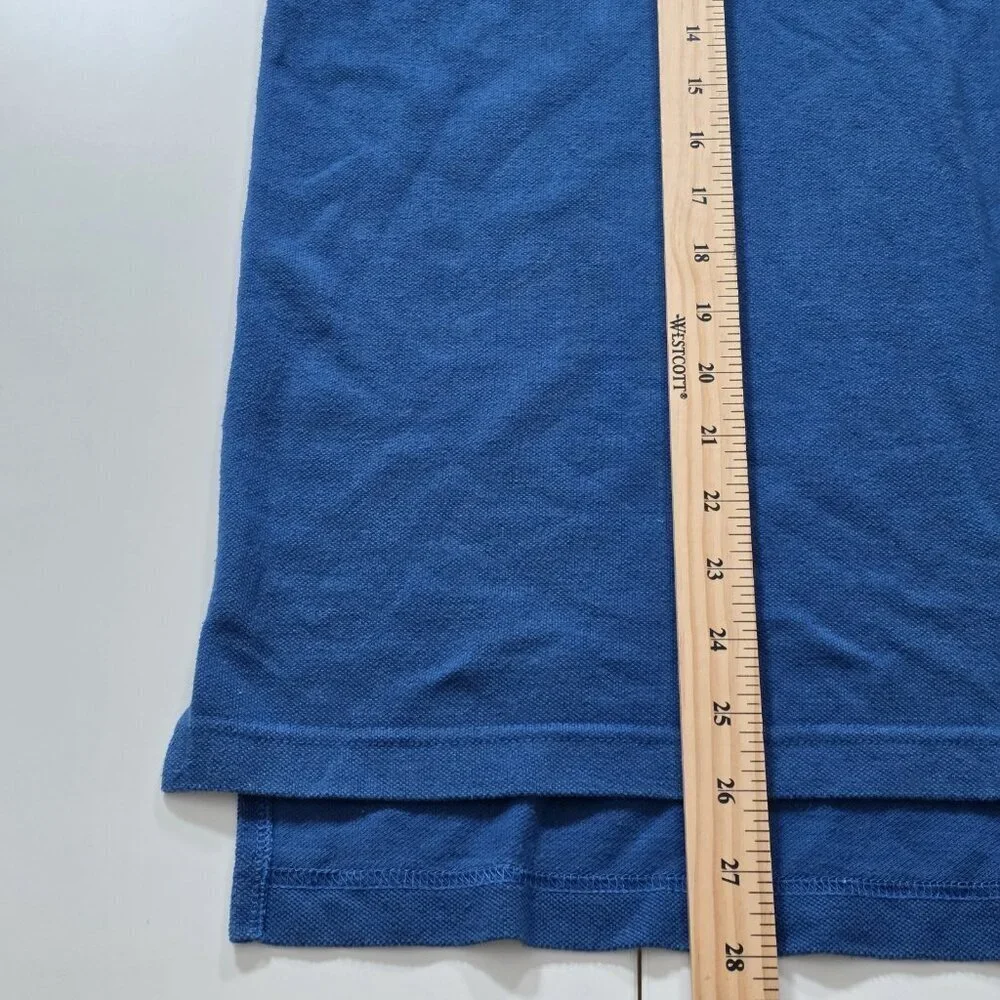 Ralph Lauren Polo T Shirt Mens XL Blue SS Buttons Preppy Cotton Casual Pony Boho